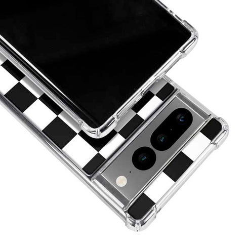 Black and White Checkered Google Pixel 7 Pro Clear Case